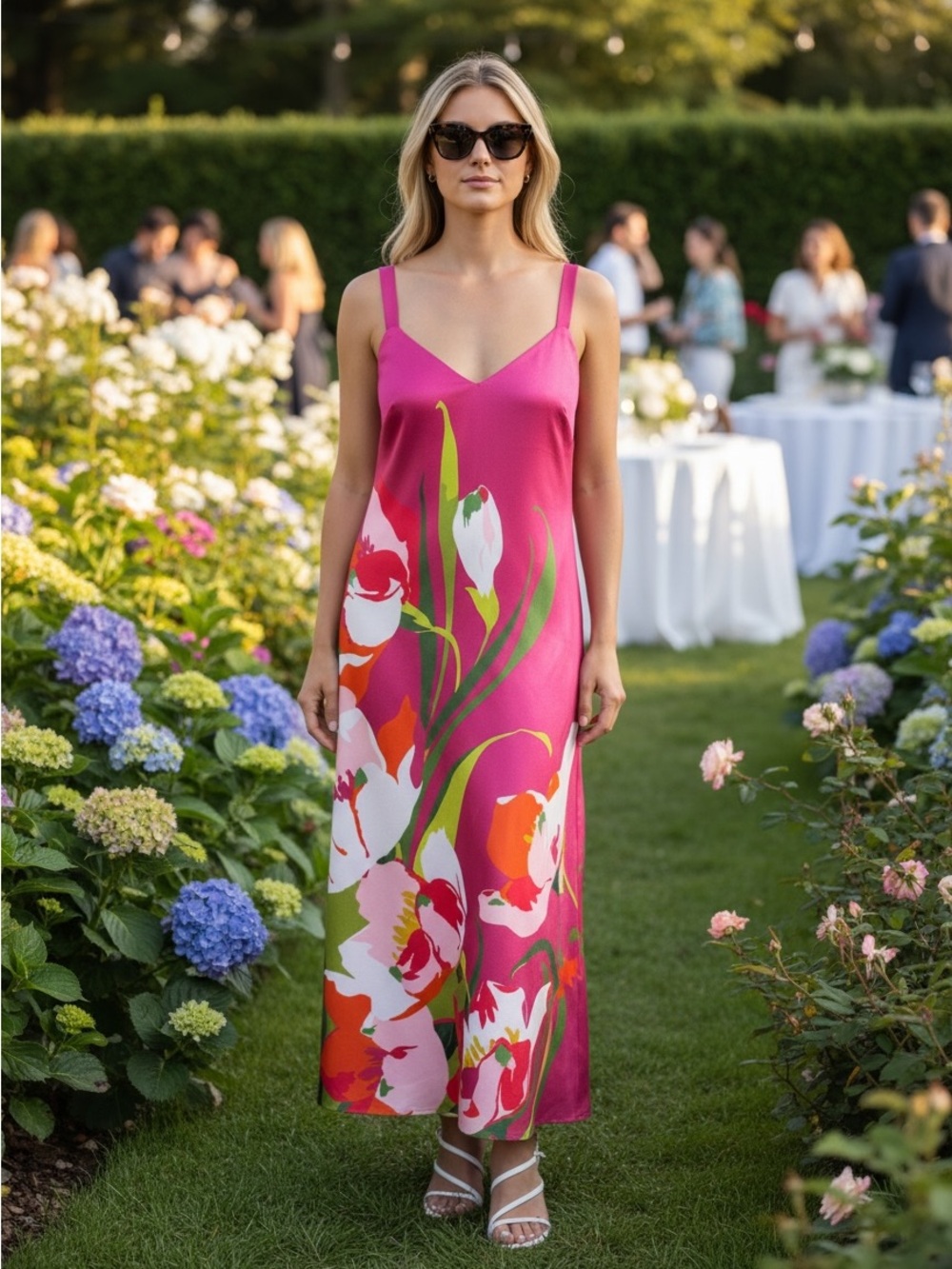 Ted Baker Pink Floral Slip Maxi Dress